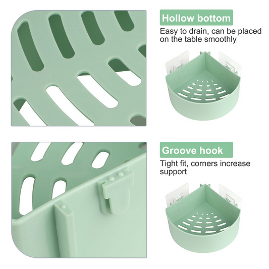 Universal Corner Shelf Storage Rack Wall Mounted Plastic Storage Organizer