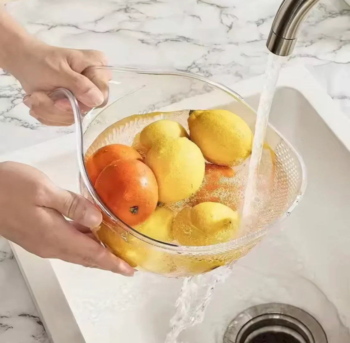 Multifunctional Sink Drain Strainer, Acrylic Rice Washer Drain Basket, Household Draining Bowl