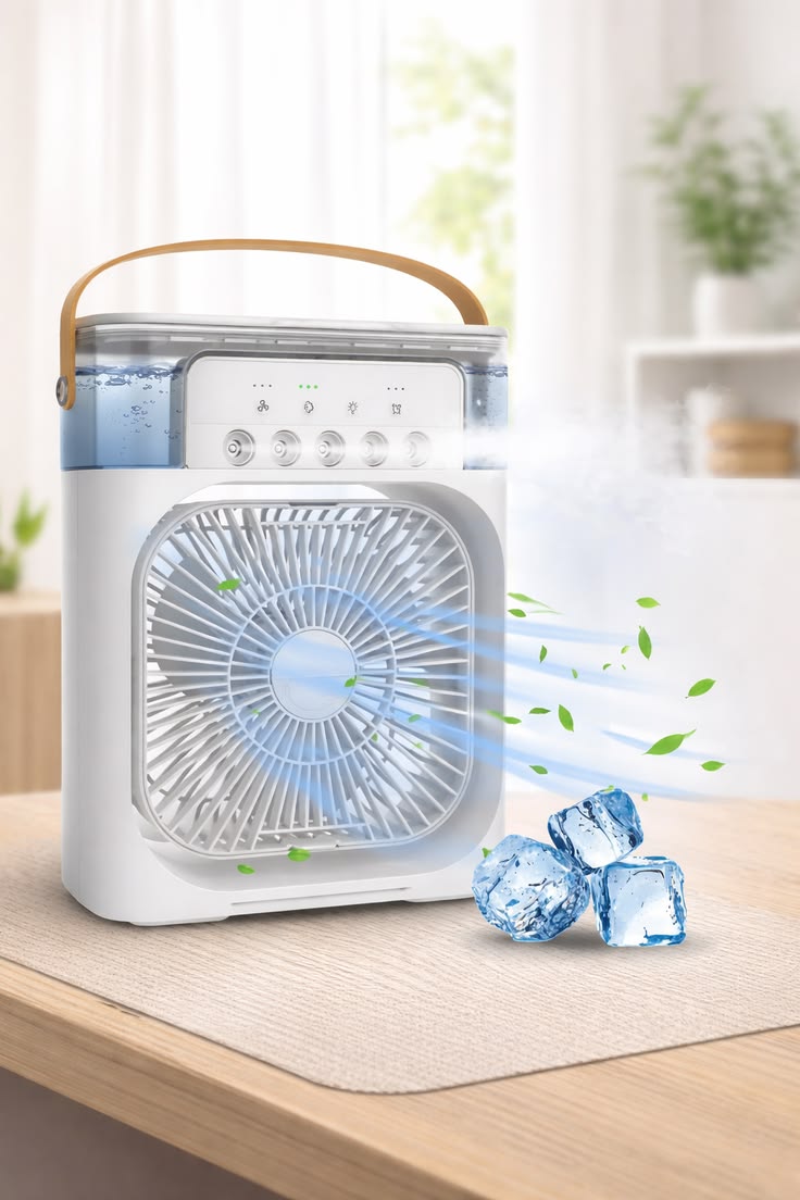 Mini Air Cooler - Portable Air Condiotioner Fan - Mini Cooler Fan - Mini Air Conditioner Usb Fan - Air Purifier & Humidifer For Room - 600m Water