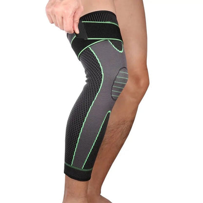 Long Leg Compression Knee Support with Adjustable Strap..