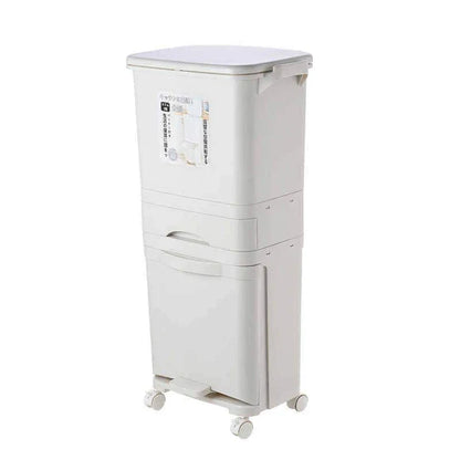 3 Layer Storage Trash Bin With Wheels