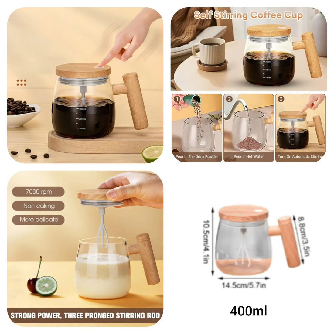 Self-Stirring Rechargeable Coffee Mug