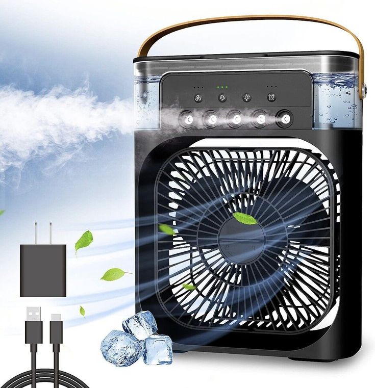 Mini Air Cooler - Portable Air Condiotioner Fan - Mini Cooler Fan - Mini Air Conditioner Usb Fan - Air Purifier & Humidifer For Room - 600m Water