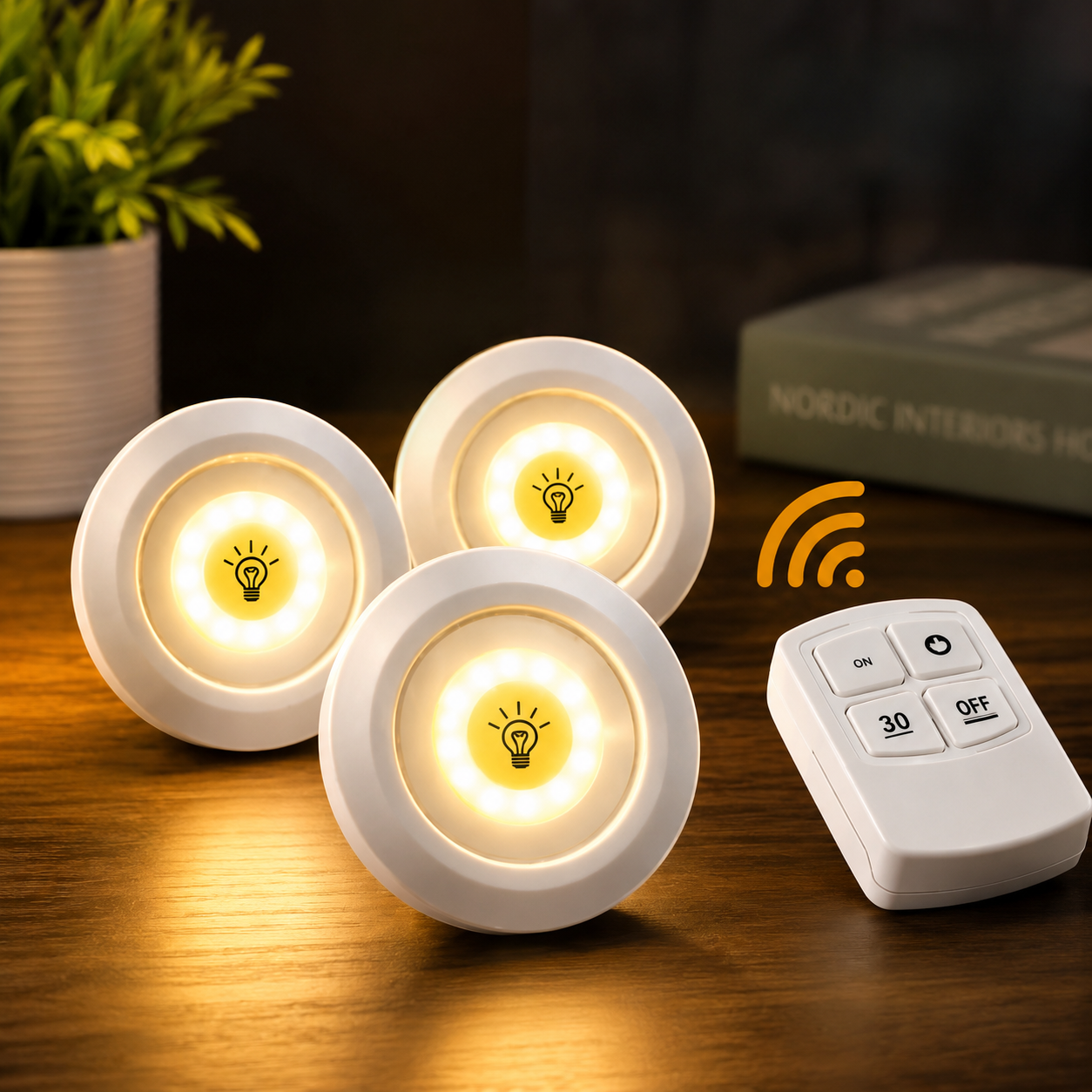 Wireless LED Tap Lights with Remote