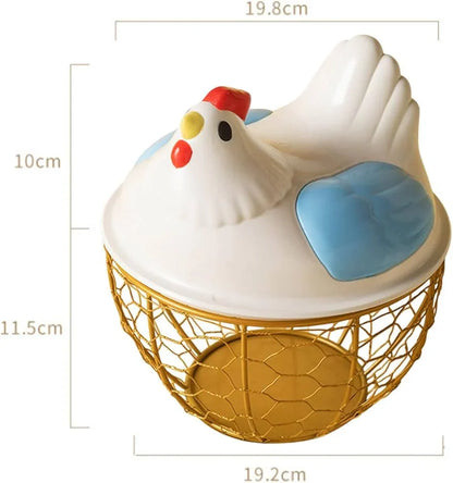 Luxury Hen Shaped Egg Basket with Lid