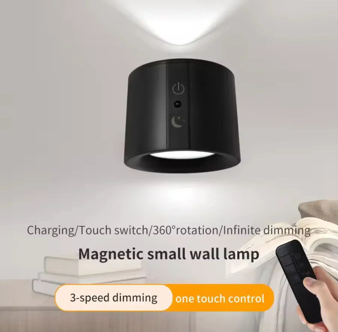 Rechargeable Led Wall Lamp With Magnetic Holder, 360° Rotatable For Bedroom Reading Lamp, Portable Night Light