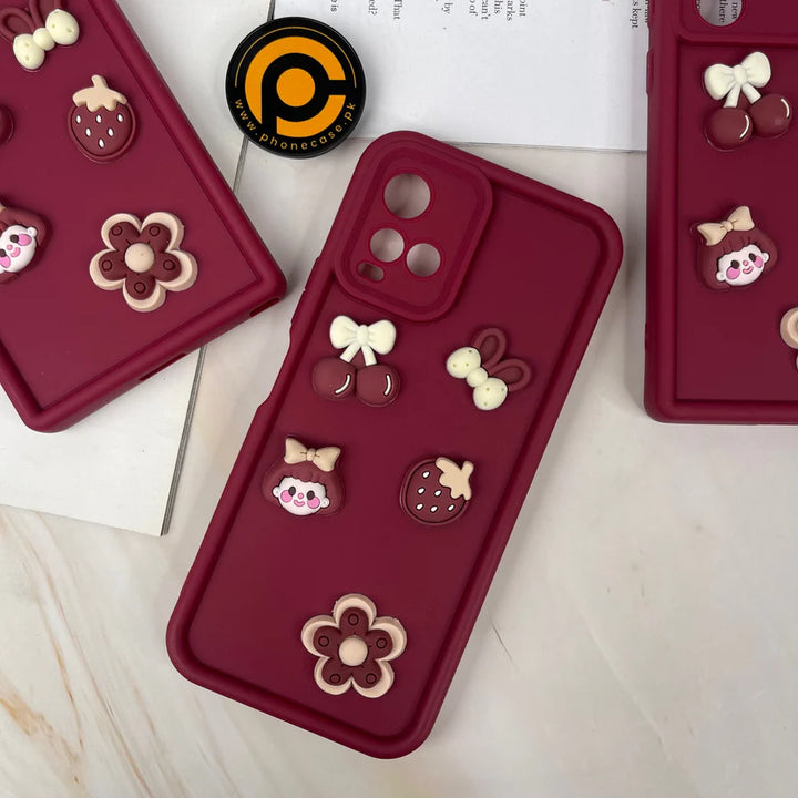 Tekzox Vivo Y33s Cherry Flower Icons Silicone Case