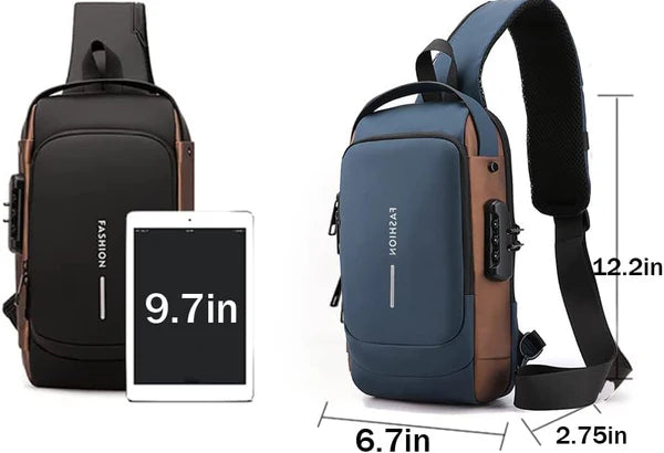 Multifunction Crossbody Anti-Theft USB Charging Shoulder Bag