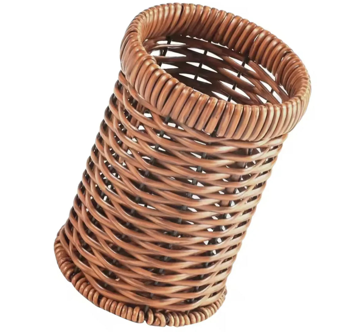 Imitation Rattan Chopstick Holder, Cutlery Utensil Organizer, Spoon Fork Chopsticks Storage Rack