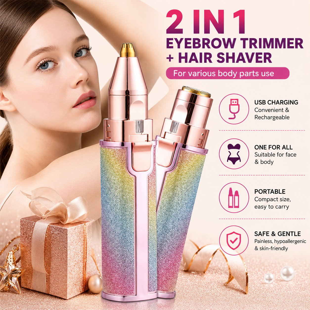 Eyebrow Trimmer & Facial Hair Remover for Women