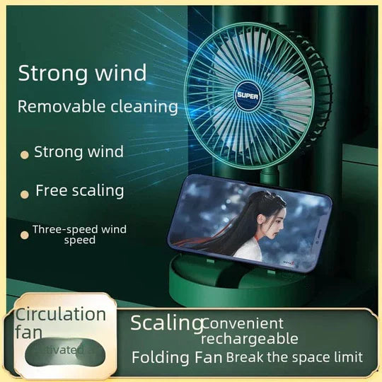 USB RECHARGEABLE TELESCOPIC FOLDING FAN