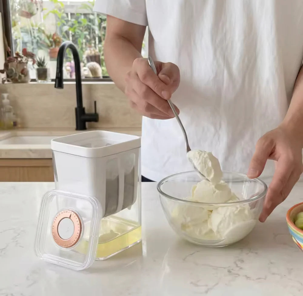 Tekzox Greek Yogurt Strainer Cup – Food-Grade Whey Separator with Lid, 1100ml