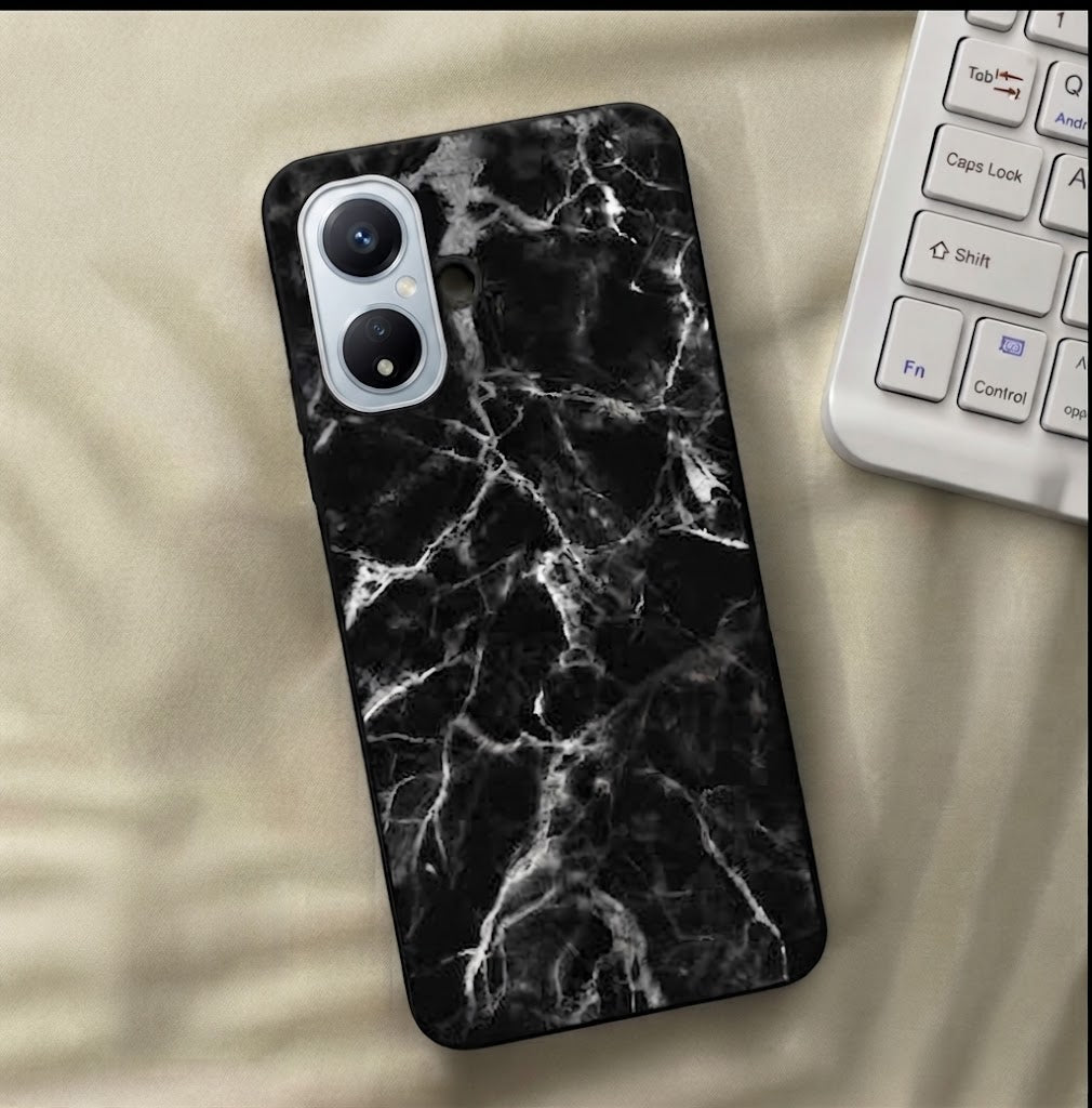 Kajsa Black Marble Design 4 Premium Metal Printed Shockproof Case for Tecno Spark Go 2 / Tecno Pop 10