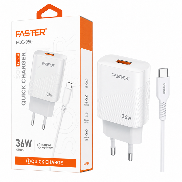 FASTER Type C Solar Quick Fast Charger FCC-950