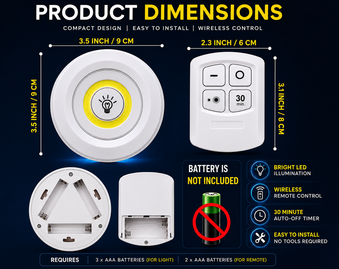 Wireless LED Tap Lights with Remote