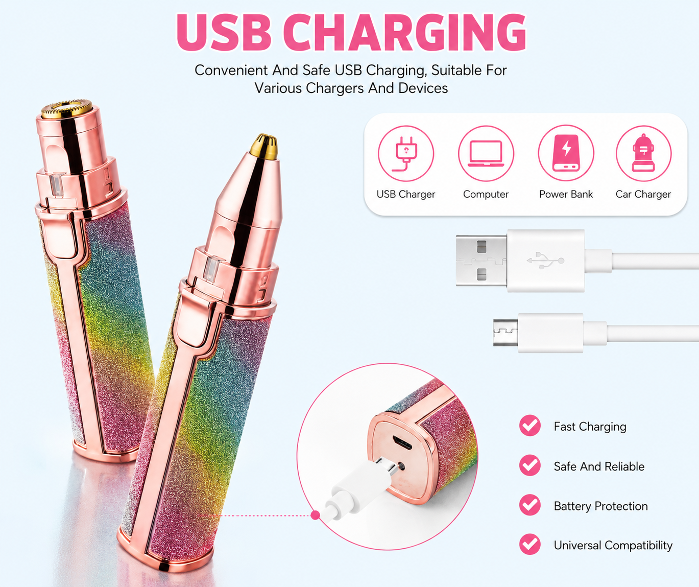 Eyebrow Trimmer & Facial Hair Remover for Women