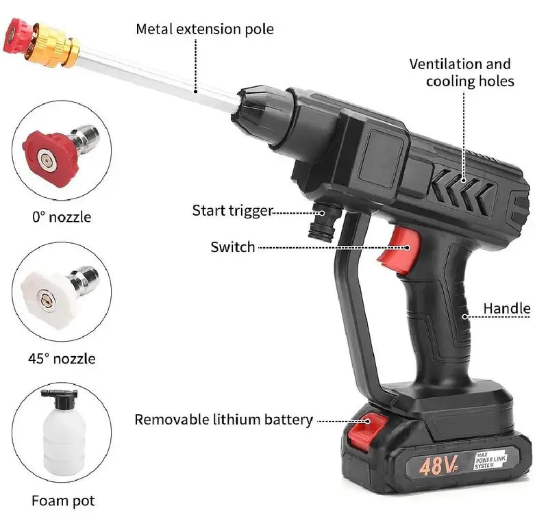 portable car washer battery opressure washer gun solar, bike washer