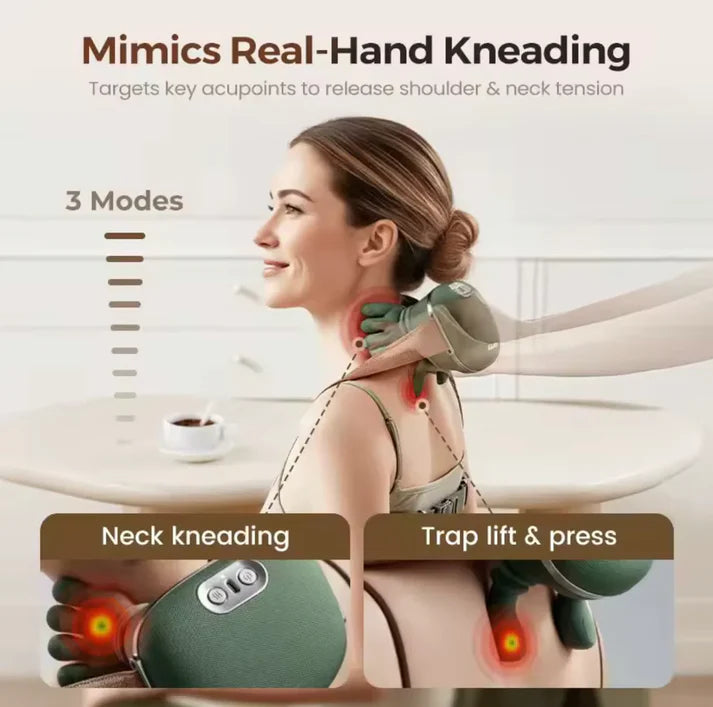 Heated Pillow Neck And Back Shoulder Massager