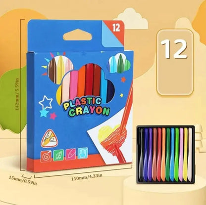 Pack of 12 Art  Plastic Crayon with box