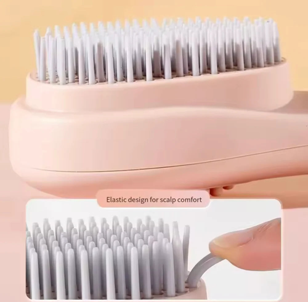 Tekzox Self-Cleaning Magic Comb – Massage Hair Brush with Retractable Bristles
