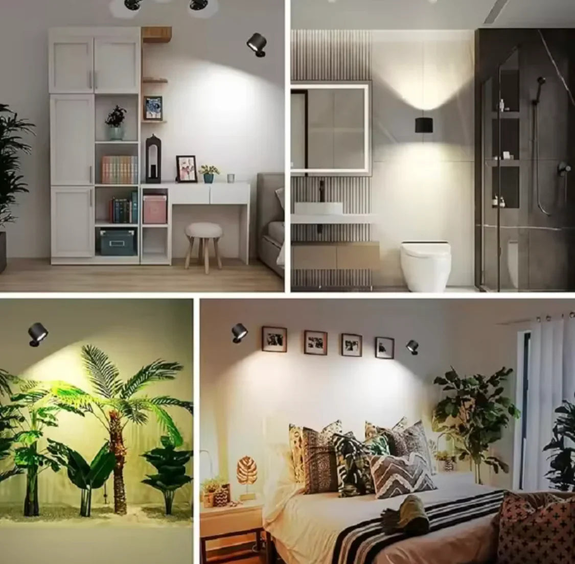 Rechargeable Led Wall Lamp With Magnetic Holder, 360° Rotatable For Bedroom Reading Lamp, Portable Night Light