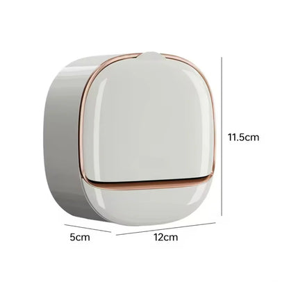 Wall Mounted Soap Box With Flip Cover, Soap Holder With Drainage Tray, Soap Holder With Lid