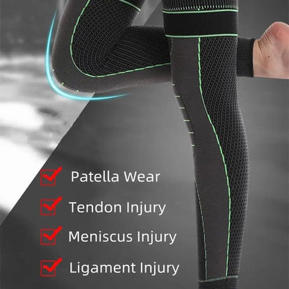 Long Leg Compression Knee Support with Adjustable Strap..