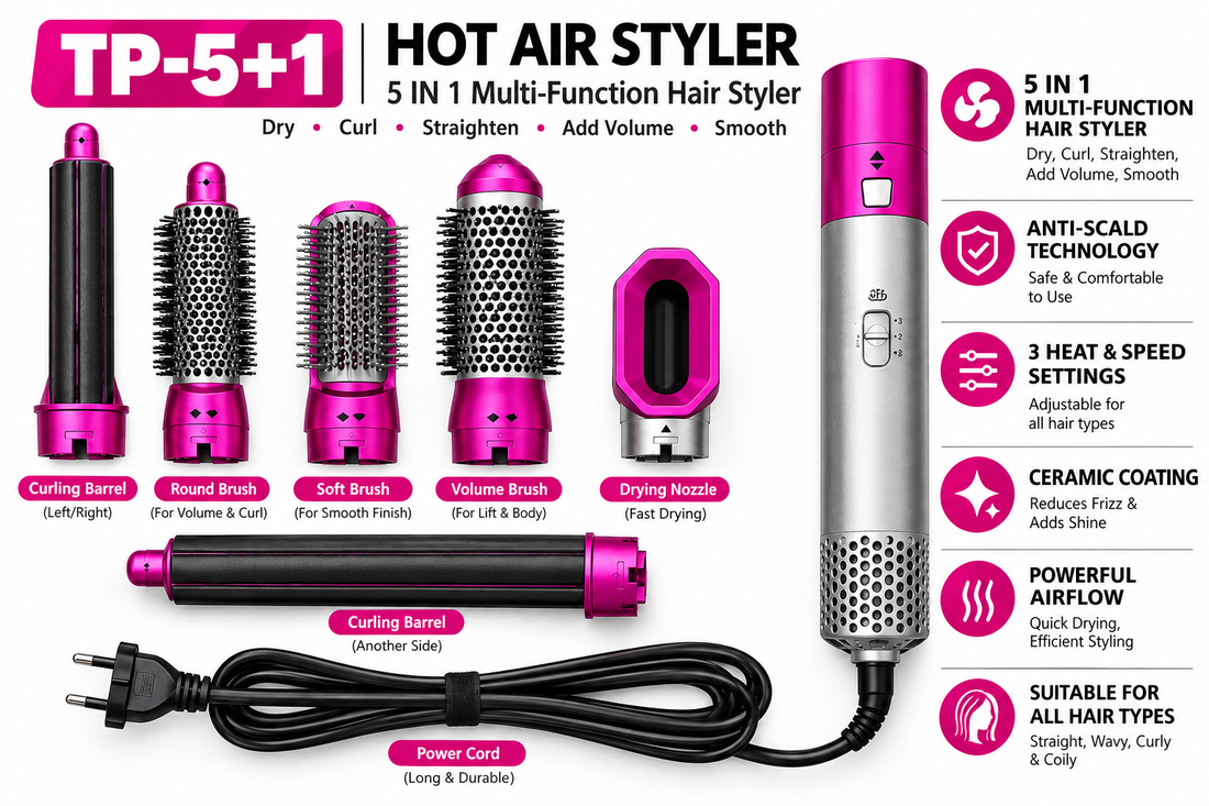 Salon-Style Hair, At Home – 5-in-1 Hot Air Styler