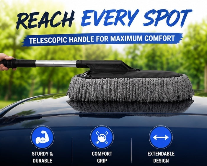 Premium Microfiber Car Wash Brush with Extendable Handle