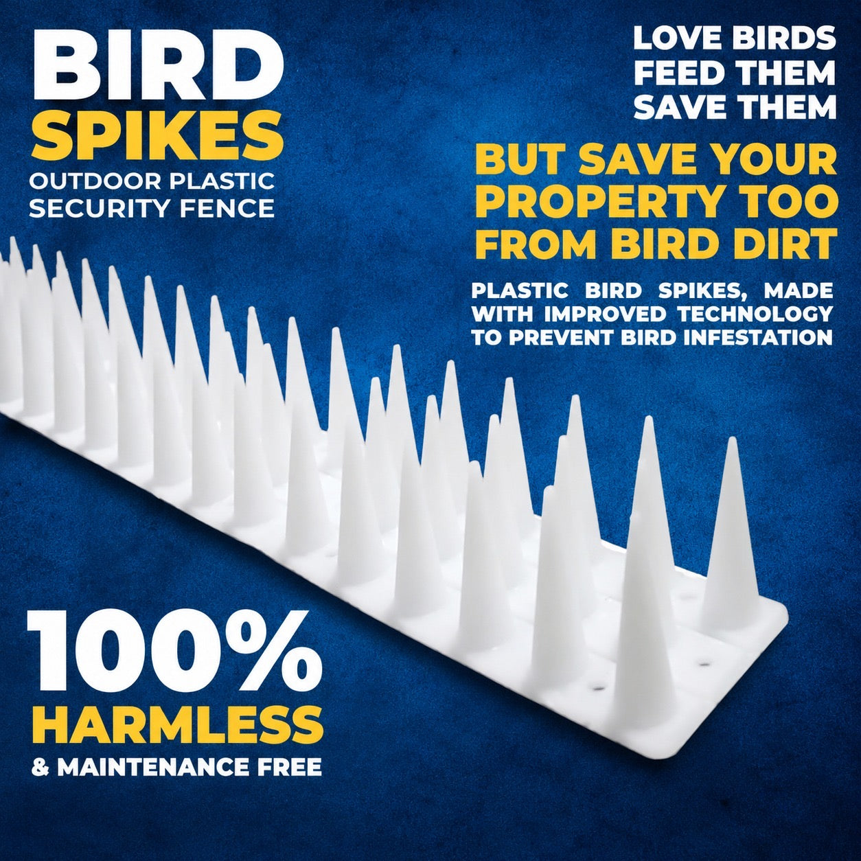 Stainless Steel and Plastic Bird Spikes