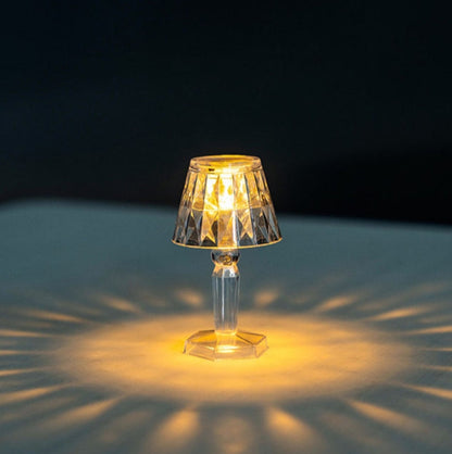 LED Crystal Projection Night Light Desk Table Lamp Diamond Romantic Wedding Party Decor Cafe Bar Home Decoration Atmosphere Lamp