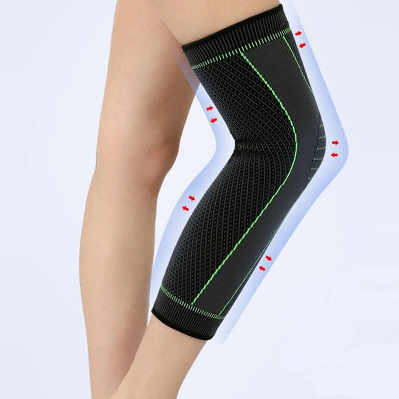 Long Leg Compression Knee Support with Adjustable Strap..