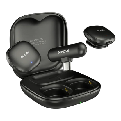Ronin R-8005 Clarity Dual Wireless Vlogging Microphone – Dual Mic Setup, AI Noise Cancellation, 8-Hour Battery & Plug-and-Play for iPhone & Type-C –