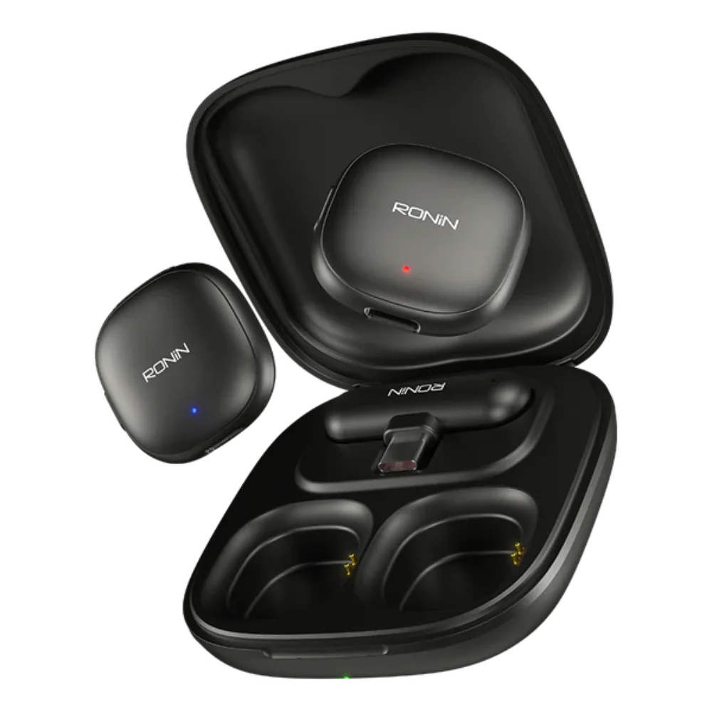 Ronin R-8005 Clarity Dual Wireless Vlogging Microphone – Dual Mic Setup, AI Noise Cancellation, 8-Hour Battery & Plug-and-Play for iPhone & Type-C –