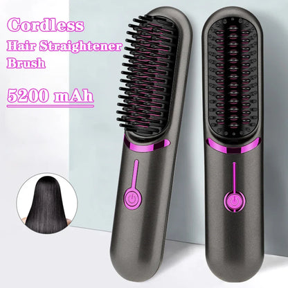 Wireless Hair Straightener  Brush