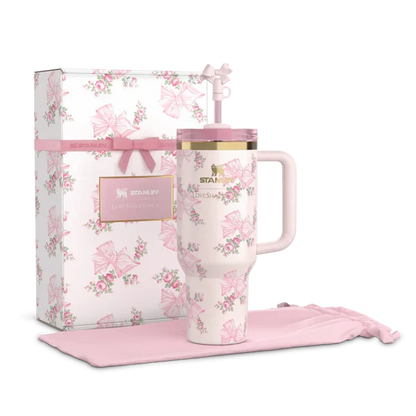 The Stanley X LoveShackFancy Holiday Quencher | 40 OZ - Rosa Beaux Pink