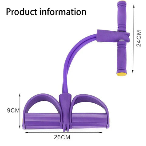 4-Tube Pedal Puller Tummy Trimmer  Home Fitness Resistance Exerciser for Abs, Waist & Legs