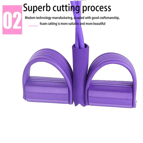 4-Tube Pedal Puller Tummy Trimmer  Home Fitness Resistance Exerciser for Abs, Waist & Legs