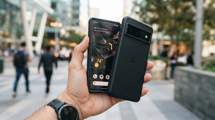 Tekzox Google Pixel 6 Elegant Magnetic Grain Leather Case