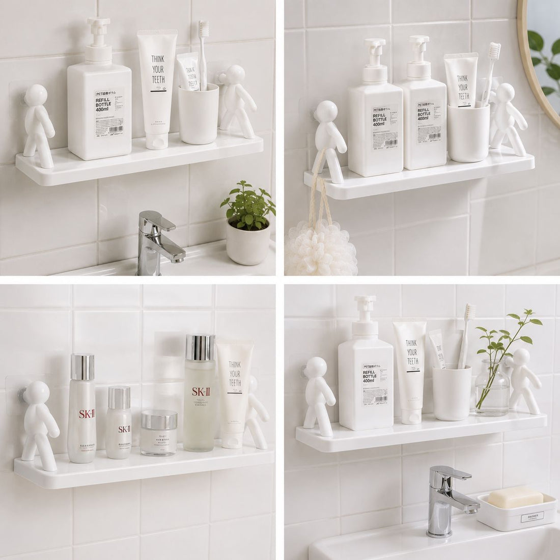 Cute Character Wall-Mounted Bathroom Shelf