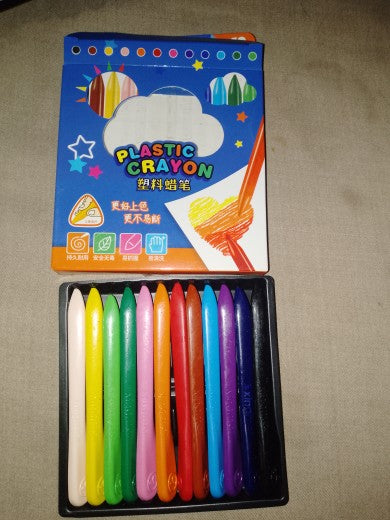 Pack of 12 Art  Plastic Crayon with box