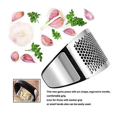 Garlic Press Metal Ginger Garlic Chopper Crusher Stainless Steel