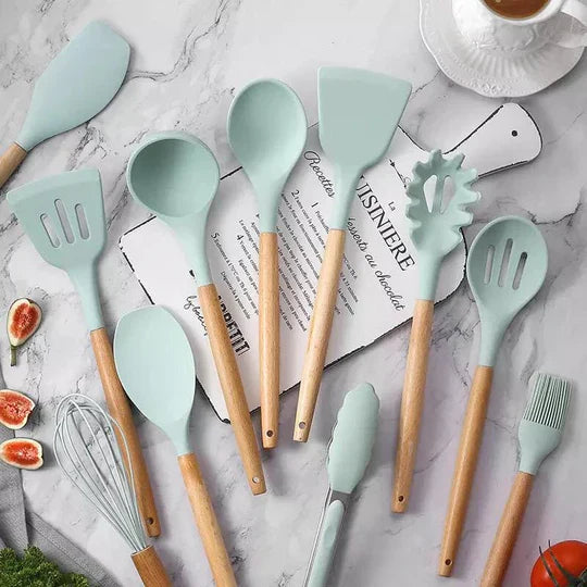 12 Pcs Silicone Cooking Kitchen Utensil Set for Nonstick Cookware
