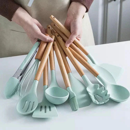 12 Pcs Silicone Cooking Kitchen Utensil Set for Nonstick Cookware