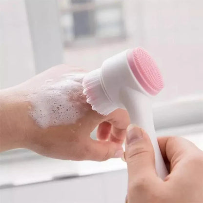 Portable Double Side Silicone Face Cleansing Brush, Skin Care Tool.