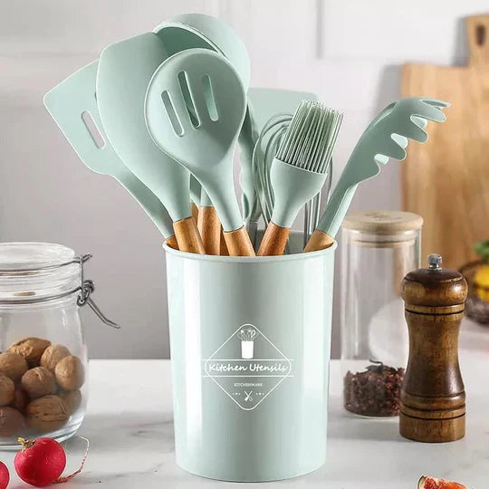 12 Pcs Silicone Cooking Kitchen Utensil Set for Nonstick Cookware