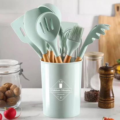 12 Pcs Silicone Cooking Kitchen Utensil Set for Nonstick Cookware