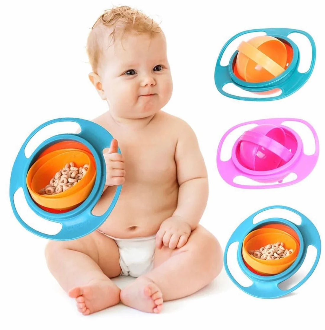 360 Degree Gyro Magic Baby Anti Spill Bowl,