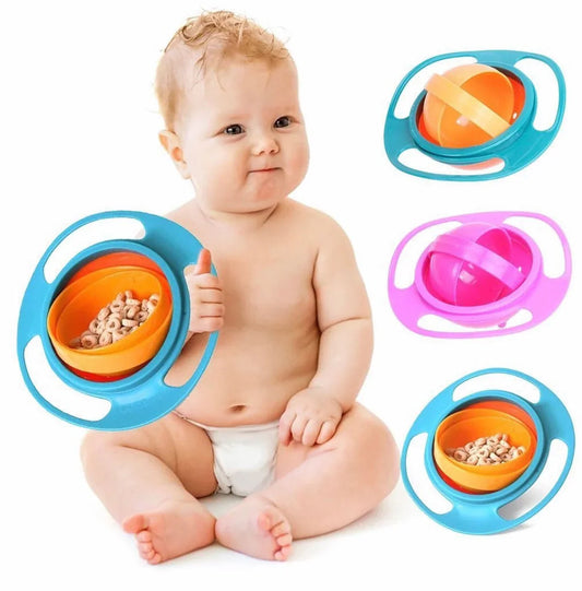 360 Degree Gyro Magic Baby Anti Spill Bowl,
