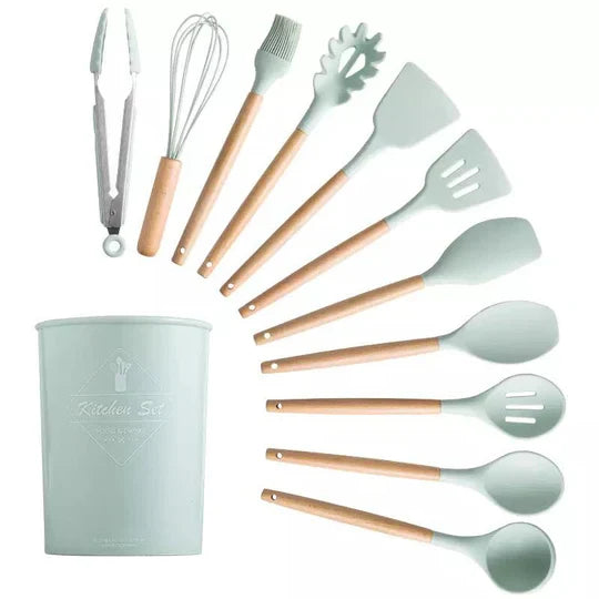 12 Pcs Silicone Cooking Kitchen Utensil Set for Nonstick Cookware